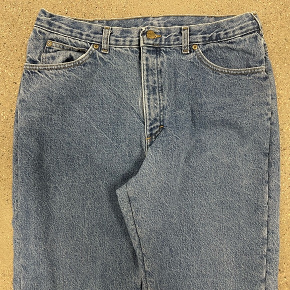 Vintage L.L. Bean Fleece Lined Light Wash Denim Blue Jeans - 36X30 Straight Leg - Picture 4 of 15